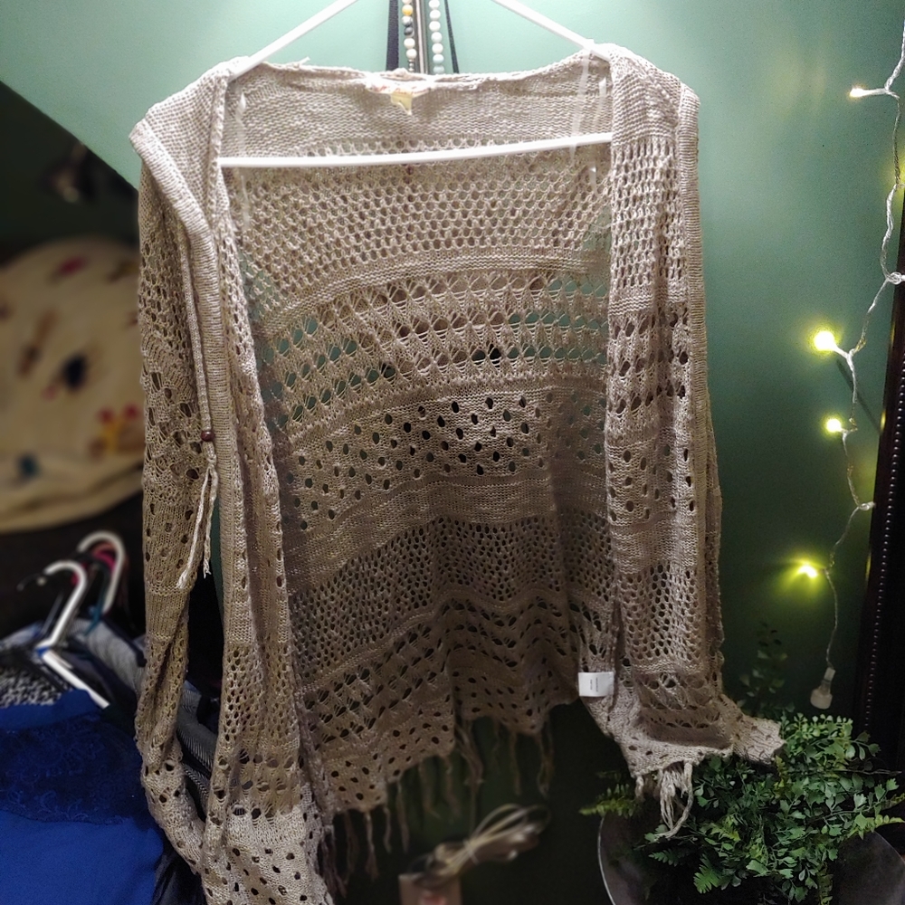 Knit boho open sweater